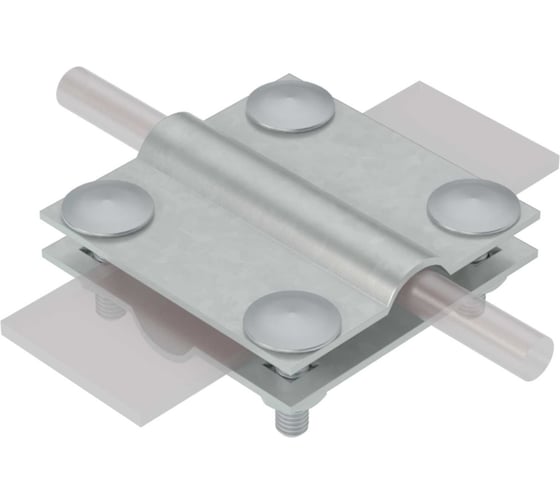 Соединитель крестообразный Система КМ для прутка D5-8 мм и полосы до 30 мм с 2 пластинами INOX304 MA0005 2XS-D5-8-B30 INOX304 1