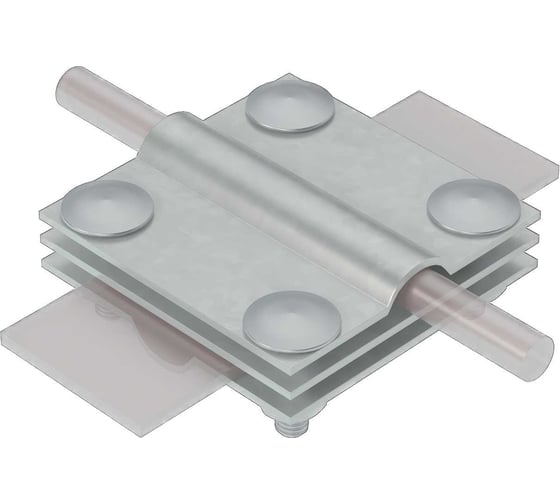 Соединитель крестообразный Система КМ для прутка D5-12 мм и полосы до 30 мм с 3 пластинами CU MA0029 3XS-D5-12-B30 CU 1