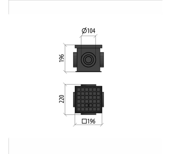 Контрольный колодец с крышкой Система КМ 200x200x200 мм ABS-пластик MA0432 KK200-200-200