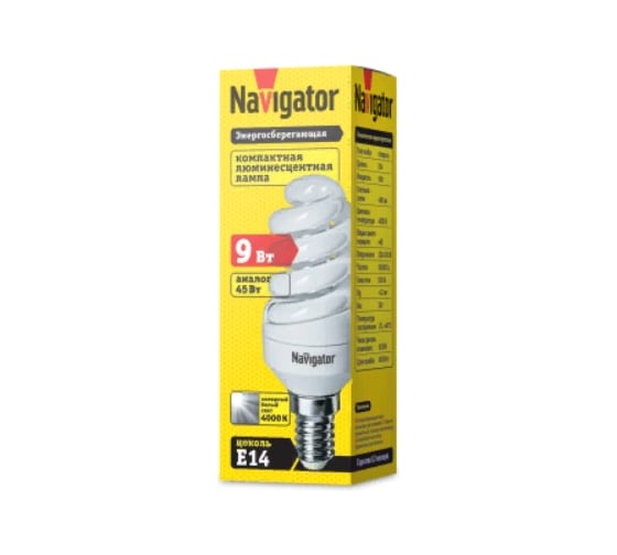 Люминесцентная компактная лампа Navigator 94 052 NCL-SH10-25-827-E27 94052