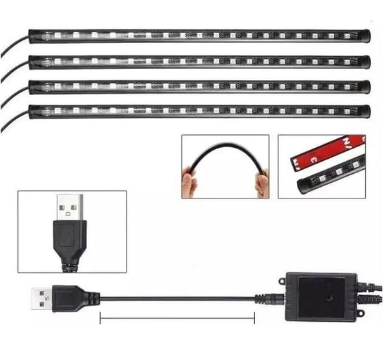 Светодиодная лента в авто Nonstopika с приложением LEDCARSTR 1