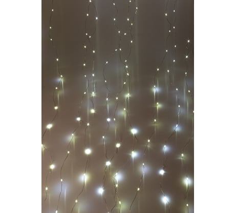 Гирлянда-Дождь КОСМОС 3x2м, 240LED, RGB, прозрачный провод, 8 режимов, от 220V, KOC_CUR-V107