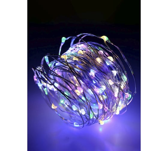Гирлянда КОСМОС LED разноцветные нити, RGB, медный провод, IP44, 10 метов, KOCNL-EL150