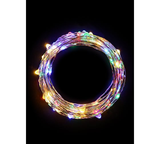 Гирлянда КОСМОС LED разноцветные нити, RGB, медный провод, IP44, 10 метов, KOCNL-EL150