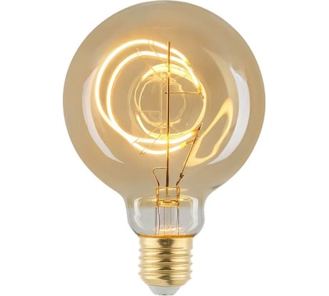 Светодиодная лампа General Lighting Systems Филамент прозрачный золотой E27 8Вт 810Лм 2700К Теплый белый свет Шар GLDEN-G95SW-8-230-E27-2700 661410