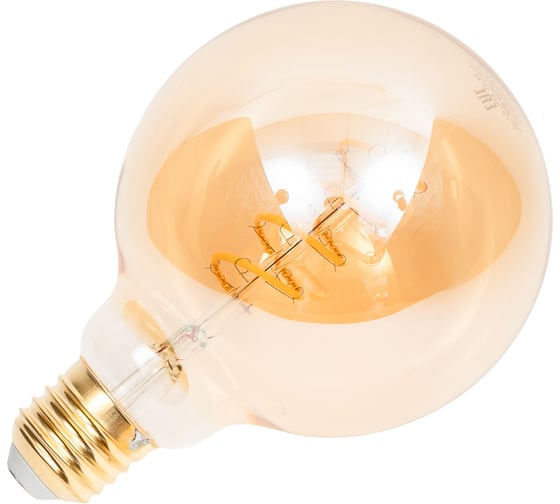 Светодиодная лампа General Lighting Systems Филамент прозрачный золотой E27 8Вт 550Лм 4500К Нейтральный белый Шар GLDEN-G95SS-8-230-E27-4500 661406