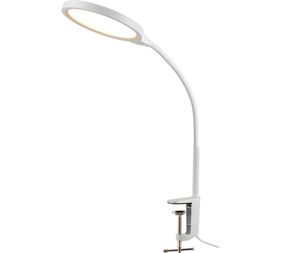 Светодиодный настольный светильник General Lighting Systems на струбцине 12Вт,550лм, 3000-6000К, белый свет, сенсорное включение,белый GLTL-046 800046