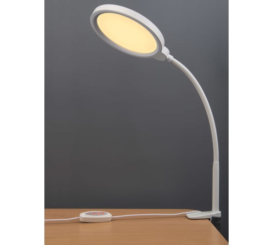Светодиодный настольный светильник General Lighting Systems на струбцине 12Вт,550лм, 3000-6000К, белый свет, сенсорное включение,белый GLTL-046 800046