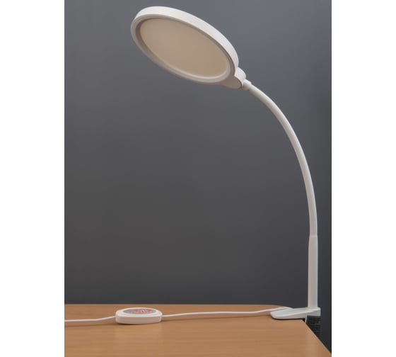 Светодиодный настольный светильник General Lighting Systems на струбцине 12Вт,550лм, 3000-6000К, белый свет, сенсорное включение,белый GLTL-046 800046