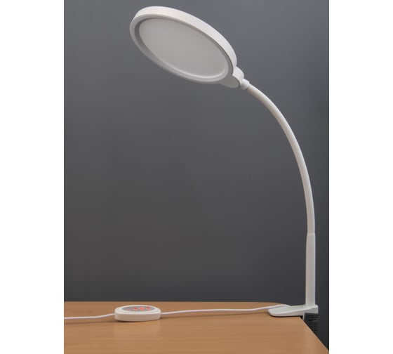 Светодиодный настольный светильник General Lighting Systems на струбцине 12Вт,550лм, 3000-6000К, белый свет, сенсорное включение,белый GLTL-046 800046