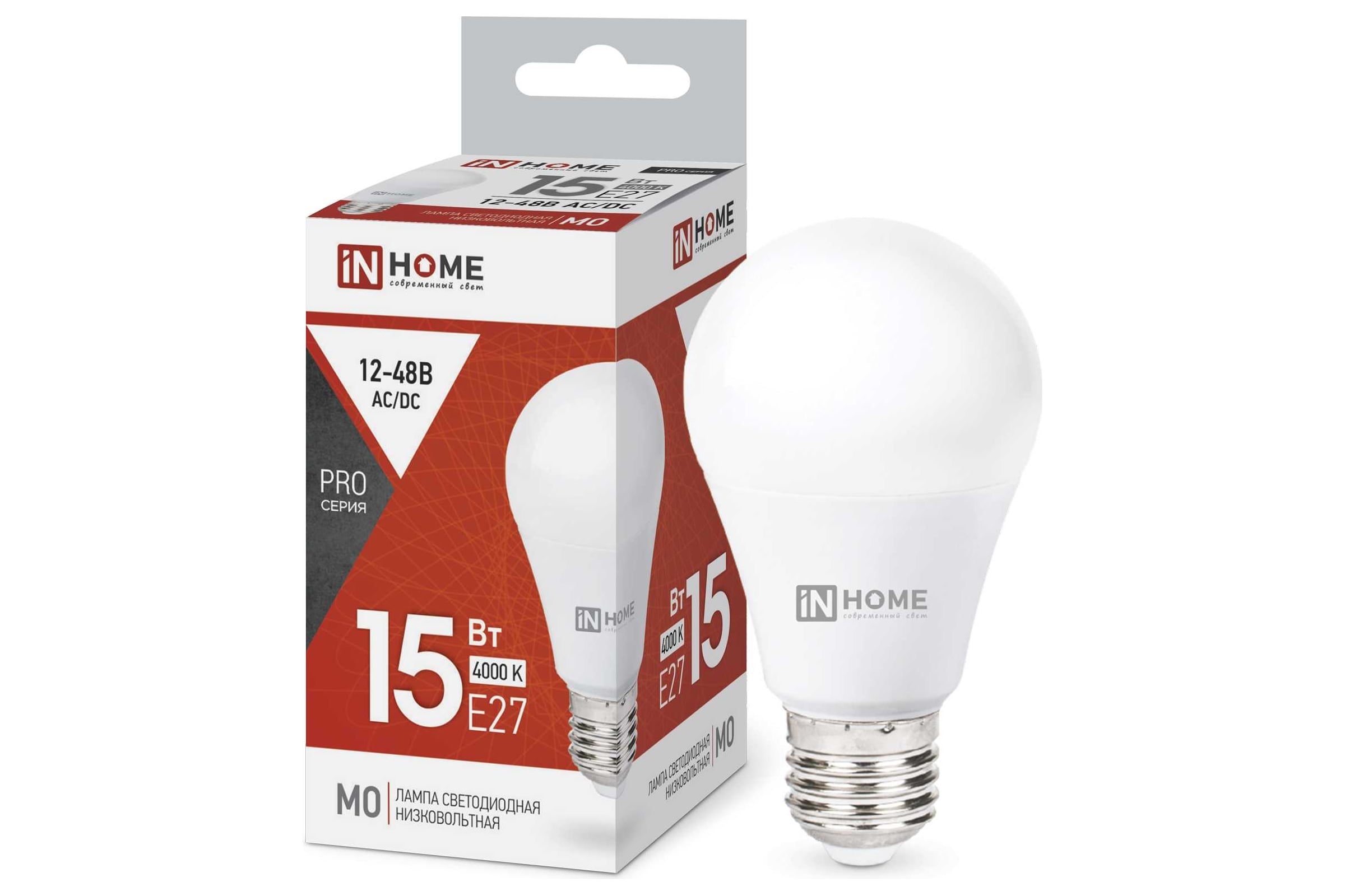 СветодиоднаянизковольтнаялампаINHOMELED-MO-PRO15Вт12-48ВЕ274000К1200Лм4690612036182