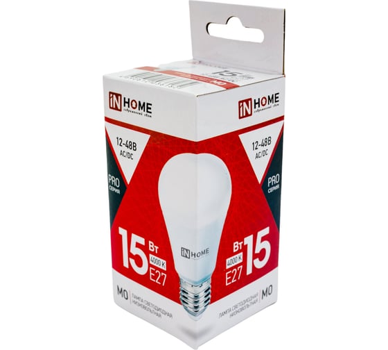 Светодиодная низковольтная лампа IN HOME LED-MO-PRO 15Вт 12-48В Е27 4000К 1200Лм 4690612036182