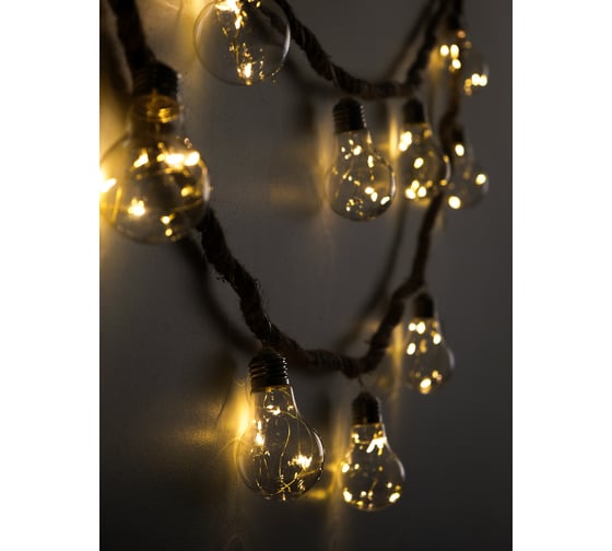 Гирлянда SHLights "джут", 50 теплых белых мини LED, 2,7 м, JILD50WW-BO-LP