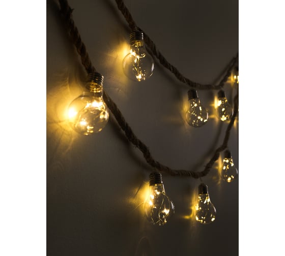 Гирлянда SHLights "джут", 50 теплых белых мини LED, 2,7 м, JILD50WW-BO-LP
