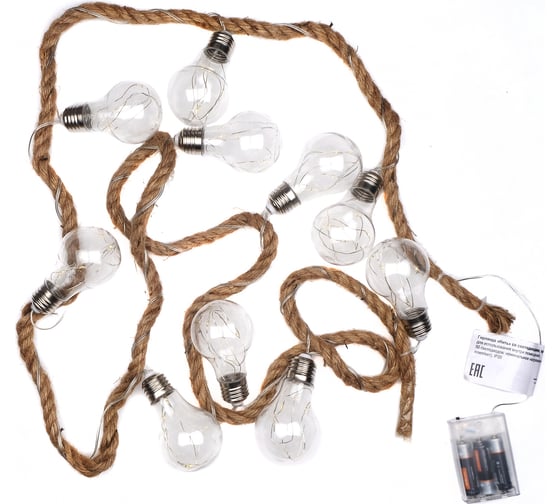 Гирлянда SHLights "джут", 50 теплых белых мини LED, 2,7 м, JILD50WW-BO-LP