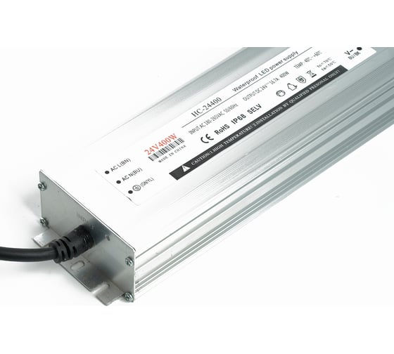 Электронный трансформатор FERON для светодиодной ленты 400w 24v 245x77x41мм ip67 (драйвер), lb007, 48744