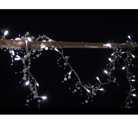 Электрогирлянда SHLights 30 белых LED, 1,8 м декорирована, PRLD30-W