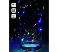 Гирлянда SHLights 20 мульти минидиодов,1,9 м, на батарейках, LDM020M-BO