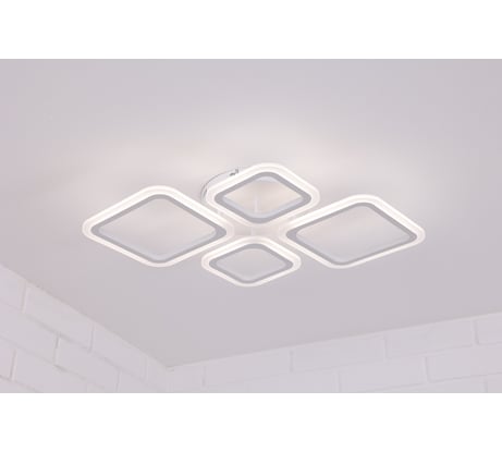 Потолочная люстра Schaffner, светильник потолочный,, цвет белый, мощность: 72W. С Пультом в комплекте. Площадь освещения до 16м2 Quieto 1905-2+2