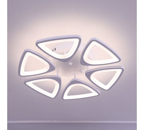 Потолочная светодиодная люстра Schaffner, цвет белый. Люстра с пультом управления, освещение до 18 кв.м, мощность 120 Вт Peligroso 39040-6