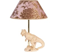 Настольный светильник BOGACHO Динозавр Тирекс кремовый с абажуром светло-розового цвета СБ-193/АС/38/МаргаритаПерсик