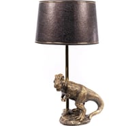 Настольный светильник BOGACHO Динозавр Тирекс бронзовый с абажуром коричневого цвета СБ-193/Б/Тюссо/ИГШ