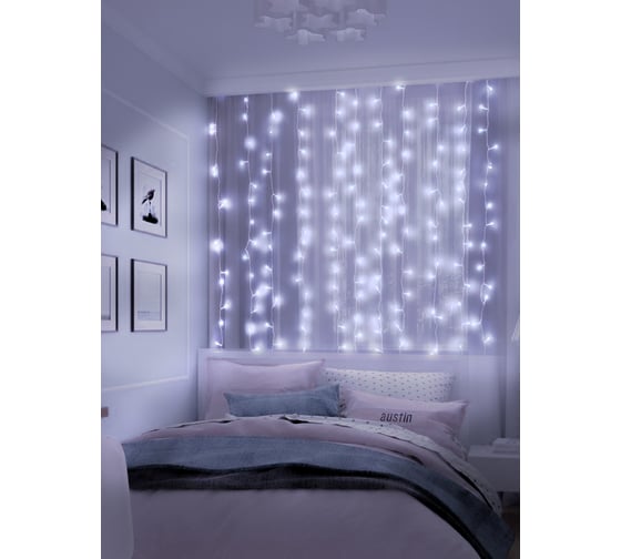 Гирлянда SHLights Занавес150x150см,368 белых LED, соединяемая, LDCL368-W-E