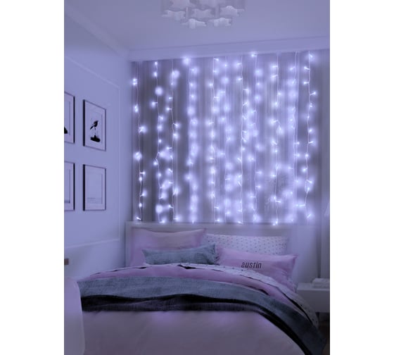 Гирлянда SHLights Занавес 500 белых LED. 2,4x1,5 м 25 нитей, OLDCL500-W-E