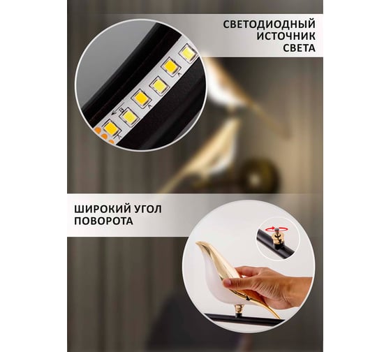 Настенный светильник Балтийский светлячок "2 птицы", холодный свет SN-10002