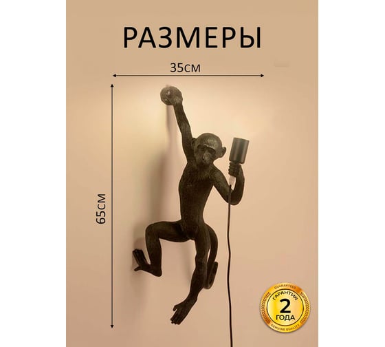 Настенный светильник Балтийский светлячок Monkey, черный, левая сторона LM-1003CHL