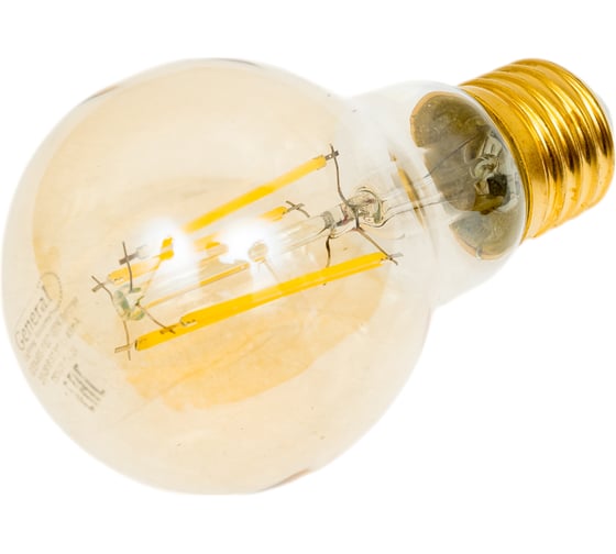 Светодиодная лампа General Lighting Systems Филамент прозрачный золотой E27 10Вт 830Лм 4500К Нейтральный белый свет GLDEN-A60S-10-230-E27-4500 661414 1
