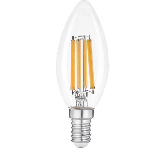 Светодиодная лампа General Lighting Systems Филамент прозрачный E14 15Вт 230В 1050Лм 2700К Теплый белый свет Свеча GLDEN-CS-15-230-E14-2700 661416