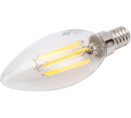 Светодиодная лампа General Lighting Systems Филамент прозрачный E14 15Вт 230В 1070Лм 4500К Теплый белый свет Свеча GLDEN-CS-15-230-E14-4500 661417