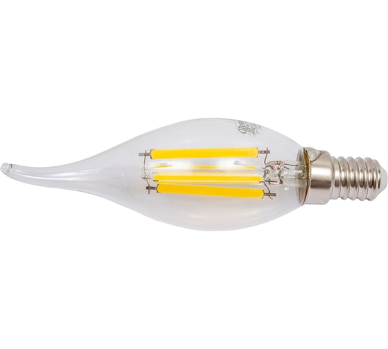 Светодиодная лампа General Lighting Systems Филамент прозрачный E14 15Вт 1070Лм Нейтральный белый свет Свеча на ветру GLDEN-CWS-15-230-E14-4500 661426