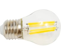 Светодиодная лампа General Lighting Systems Филамент прозрачный E27 15Вт 1070Лм 4500К Нейтральный белый свет Шар GLDEN-G45S-15-230-E27-4500 661438