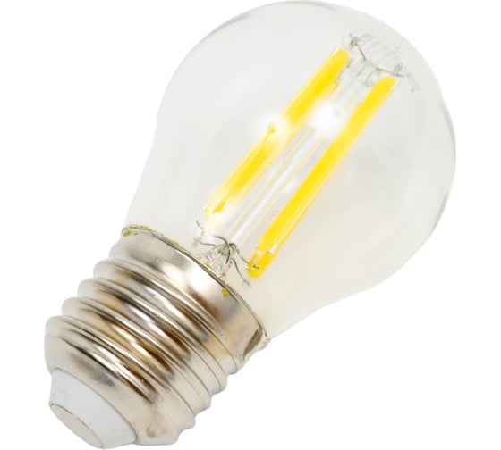 Светодиодная лампа General Lighting Systems Филамент прозрачный E27 15Вт 1070Лм 4500К Нейтральный белый свет Шар GLDEN-G45S-15-230-E27-4500 661438
