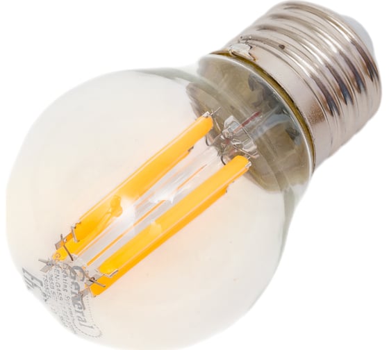 Светодиодная лампа General Lighting Systems Филамент прозрачный E27 15Вт 230В 1050Лм 2700К Теплый белый свет Шар GLDEN-G45S-15-230-E27-2700 661437