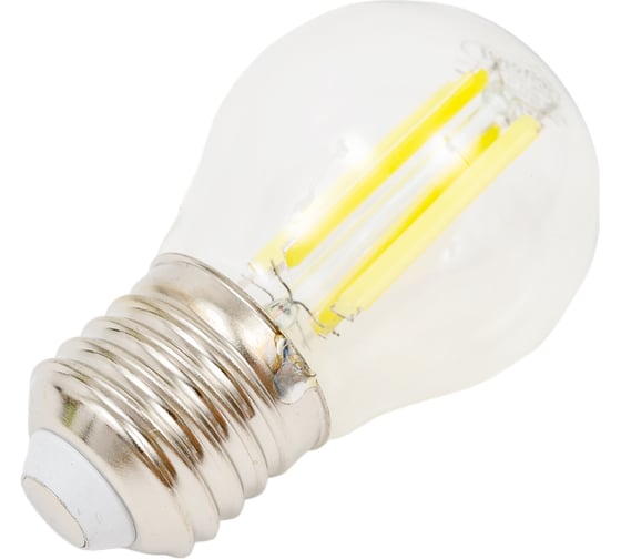 Светодиодная лампа General Lighting Systems Филамент прозрачный E27 15Вт 230В 1100Лм 6500К Холодный белый свет Шар GLDEN-G45S-15-230-E27-6500 661439