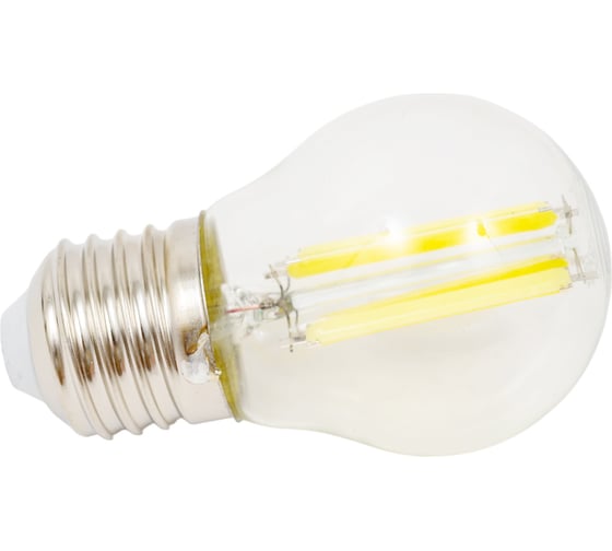 Светодиодная лампа General Lighting Systems Филамент прозрачный E27 15Вт 230В 1100Лм 6500К Холодный белый свет Шар GLDEN-G45S-15-230-E27-6500 661439