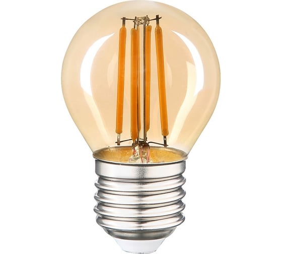 Светодиодная лампа General Lighting Systems Филамент прозрачный золотой E27 7Вт 470Лм 4500К Нейтральный белый свет GLDEN-G45S-7-230-E27-4500 661432