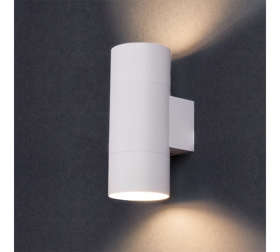 Фасадный светильник General Lighting Systems двойной GU10, 170х100х70мм, металл, круг, белый IP20 GWL-2MR16-M-IP20 661323