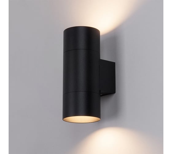Фасадный светильник General Lighting Systems двойной GU10, 170х100х70мм, металл, круг, черный IP20 GWL-2MR16-M-IP20 661325