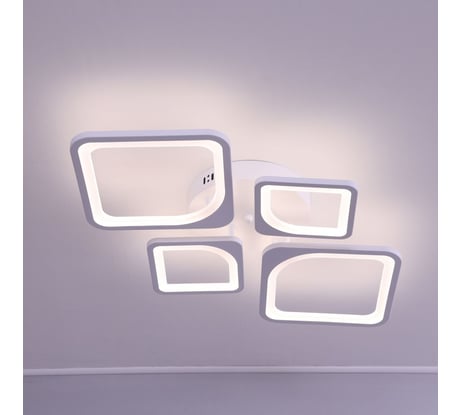 Потолочная светодиодная люстра Schaffner, цвет белый. Люстра с пультом управления, освещение до 15 кв.м, мощность 108 Вт Escudo 39047-2+2