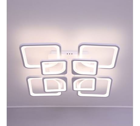 Потолочная светодиодная люстра Schaffner Escudo 39047, цвет белый. Люстра с пультом управления, освещение до 25 кв.м, мощность 216 Вт Escudo 39047-4+4