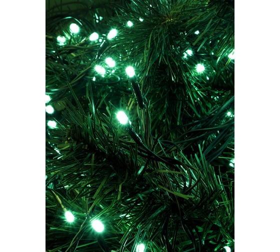 Гирлянда-нить SHLights внутр,100 LED,зел,5м, пров зелеленый ILD100C-GG