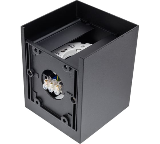 Фасадный светильник General Lighting Systems двойной GX53, 130х103х103мм,регулируемый угол рассеивания, металл, квадрат черный GWL-2GX53-M-IP20 661332