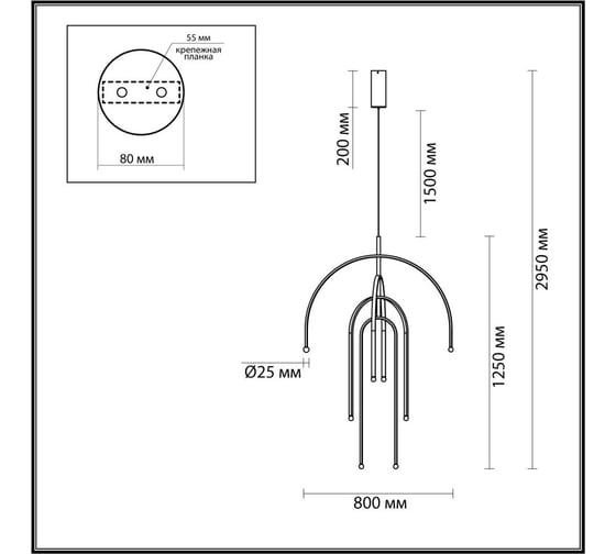 Подвесной светильник ODEON LIGHT LED 95W MEMFI 6633_95 6633_95L