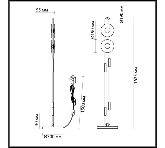 Торшер ODEON LIGHT LED 23W MAGNET 5407/23FL