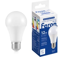 Светодиодная низковольтная лампа FERON (12W) 12-48V E27 4000K A60, LB-19 48729