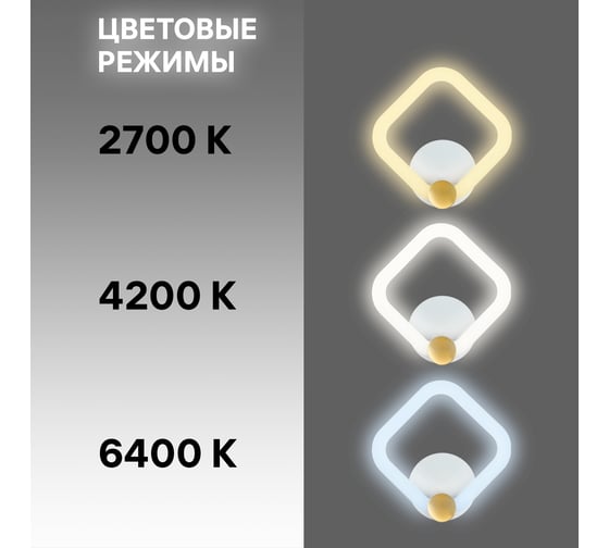 Настенный светильник RITTER светодиодный бра, OTTIMO, 200x80x210, 20Вт, 9м, белый/золото, , 51614 3
